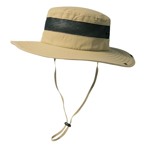 TOP-EX Oversized Waterproof Sun Hat for Big Heads with Wide Brim & Mesh - color: Khaki-mesh, size: Large-X-Large