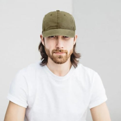 Edoneery Baseball Cap for Men and Women, Low Profile Washed Cotton Dad Hat - color: Khaki