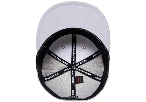 Flexfit Men's 210 Fitted Flat Bill Cap Hat Heather Grey, X-Large-XX-Large