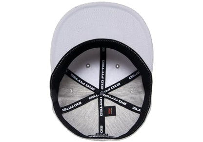 Flexfit Men's 210 Fitted Flat Bill Cap Hat Heather Grey, X-Large-XX-Large