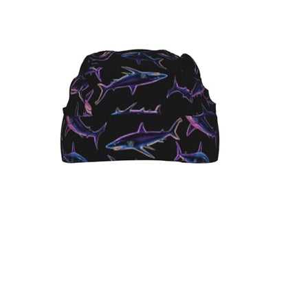 Adjustable Cycling Cap, Quick Dry Sports Bandana Skull Cap Helmet Liner - color: Neon Shark