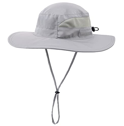 Connectyle Men's Breathable UPF 50+ Sun Hat Packable UV Protection Bucket Hat for Fishing Hiking Camping Safari Beach Golf - color: Gray