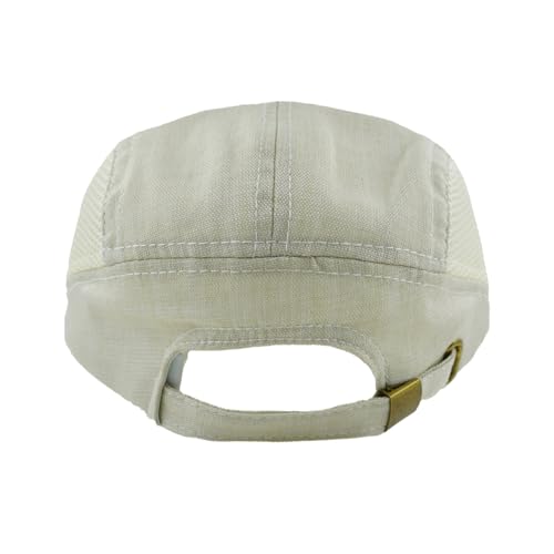 Linen Cotton Flat Cap Men Summer Newsboy - color: B31 - Beige, size: 7 3/8-7 5/8