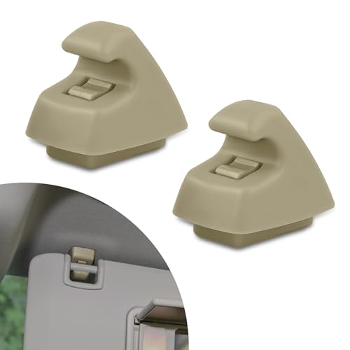 2PCS Sun Visor Support Retainer Clip, Sunvisor Holder Hook, Anti Vibration Sun Visor Bracket Holder, Fit for Chevy Cruze Sonic Spark and Buick Verano, Replaces OEM# 95994975, 95994976 (Beige) - color: Beige