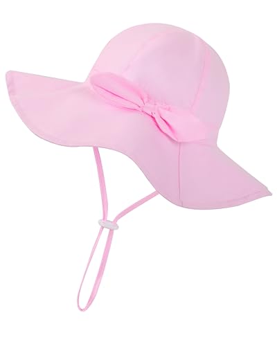 Baby Toddler Sun Protection Bucket Hat Infant Beach Summer Hats for Girl - color: Light Pink, size: 12-24 Months