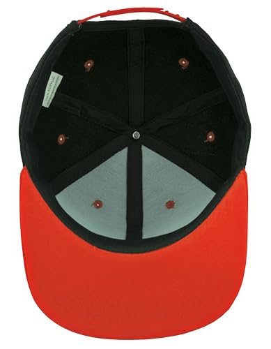 Gelante Plain Blank Flat Brim Adjustable Snapback Baseball Caps LOT 6 Pack - color: Black/Red