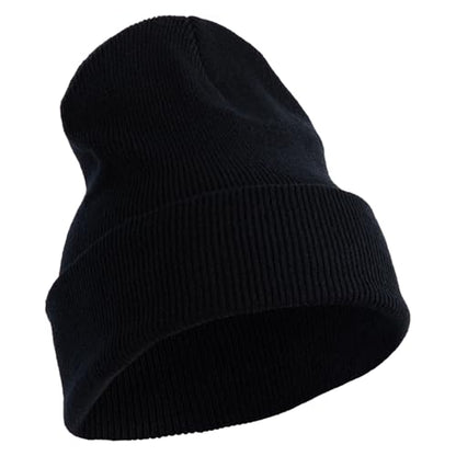 e4Hats.com 12 inch Cuffed Knit Long Beanie - color: Black