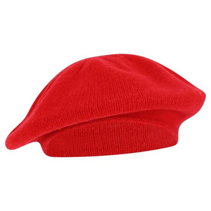 Armycrew Premium Wool Modern Stylish Beret Hat - color: Red