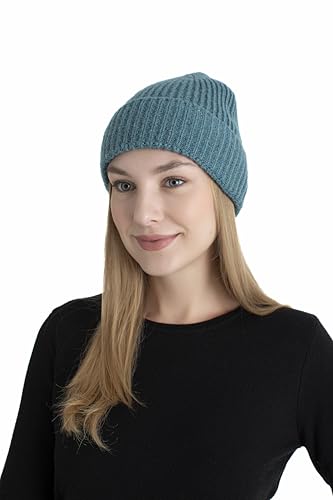 Seamless Beanie Cap, Acrylic Unisex Winter Beanie - color: Aqua