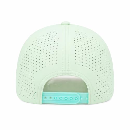 5 Panel Baseball Cap Quick Dry Mesh Snapback Hat for Women Men - color: Lightgrey+aquagreen+offwhite