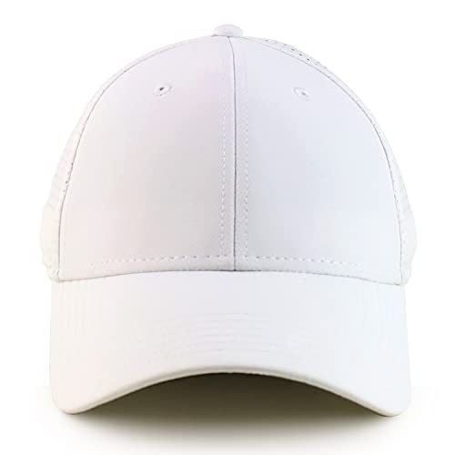 Armycrew UPF 50+ Cool Comfort Performance Stretchable Air Mesh Baseball Cap - color: White