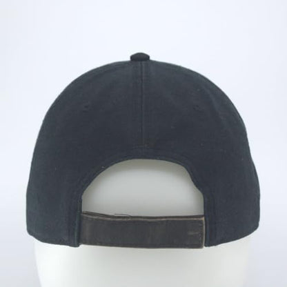 Heavy Washed Coated Canvas Wax-Look Adjustable Low Profile Men Women Baseball Cap - color: Canvas Dark Brown/Black