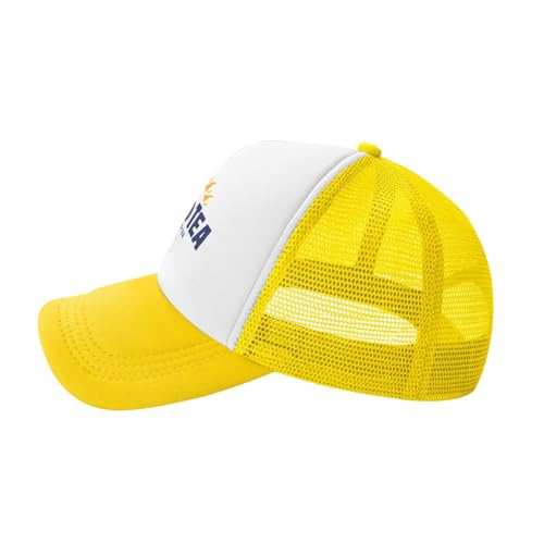 Mens Twisted Trucker Hat Mesh Snapback Adjustable Baseball Cap - color: Yellow