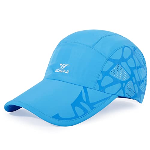 Running Hat Mesh Quick Dry Hat Baseball Cap for Women Men - color: Lake Blue