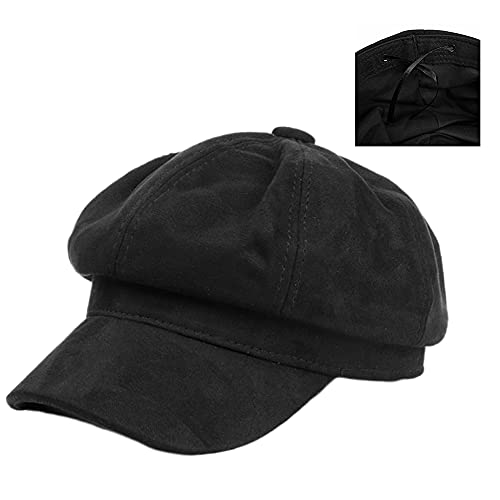 Plaid Newsboy Hat,Cabbie Baker Boy Cap,Fiddler Beret Paperboy Gatsby Flat - color: Night