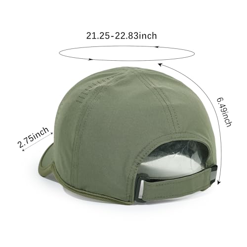 HH HOFNEN Quick Dry Baseball Hat Unstructured Athletic Golf Cap Women Men - color: 1-olivegreen