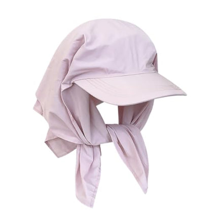 Sun Hat with Neck Flap for Women Wide Brim, Packable, Foldable, Outdoor Sun Protection, Baseball Visor Hat - color: Pink