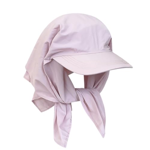 Sun Hat with Neck Flap for Women Wide Brim, Packable, Foldable, Outdoor Sun Protection, Baseball Visor Hat - color: Pink