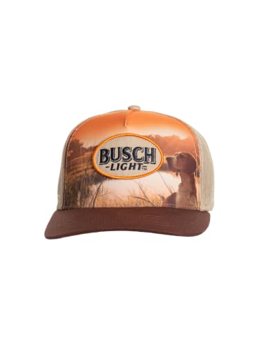 Calhoun Men’s Busch Light Adjustable Mesh Trucker Hat - color: Orange
