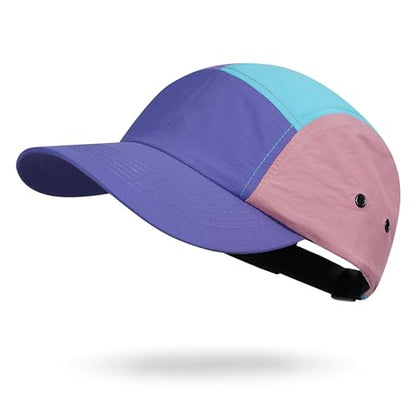 Croogo 5 Panel Running Hat Quick Dry Baseball Cap Colorful Sun Sports Cap - color: Abc01-purple
