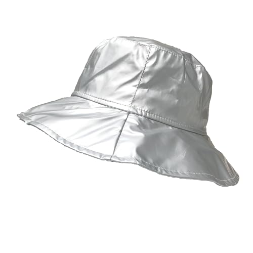 Toutacoo, Wide-Brimmed Vinyl Rain Hat (12-Light Grey Silver/M)