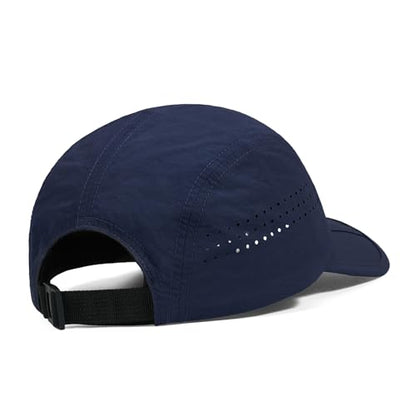 Clakllie Quick Dry 5 Panel Cap for Men Summer Folding Outdoor Hat Breathable Baseball Cap Unstructured Running Hiking Hats - color: Bs26zd01-navy Blue