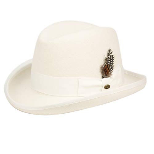 EPOCH Classico Men's Wool Felt Homburg Hat - color: Ivory, size: Small