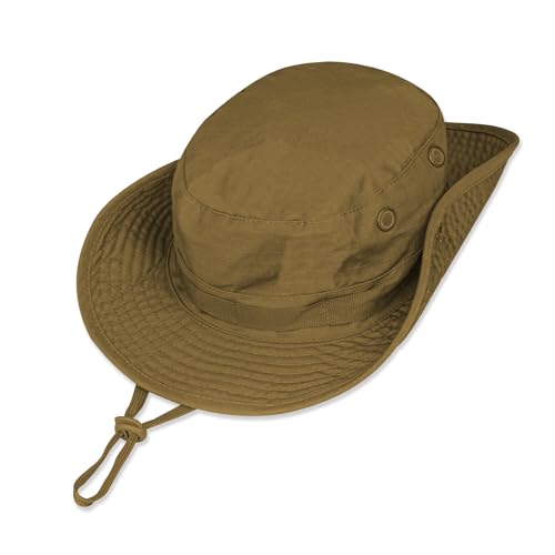 Sun Hats for Men Women Bucket Hat UPF 50+ Boonie Fishing Safari Hat - color: Brown