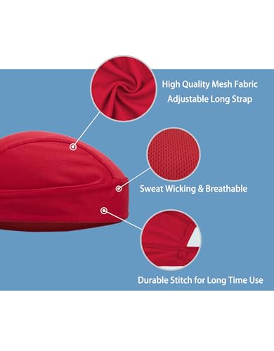 Do Rags Cycling Caps Helmet Liner Doo Rag Motorcycle Bandana Hat Sweat Liner Skull Caps Dew Rags for Men and Women - color: Black,white,red,blue