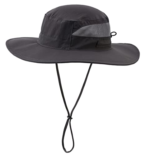Connectyle Men's Breathable UPF 50+ Sun Hat Packable UV Protection Bucket Hat for Fishing Hiking Camping Safari Beach Golf - color: Dark Grey