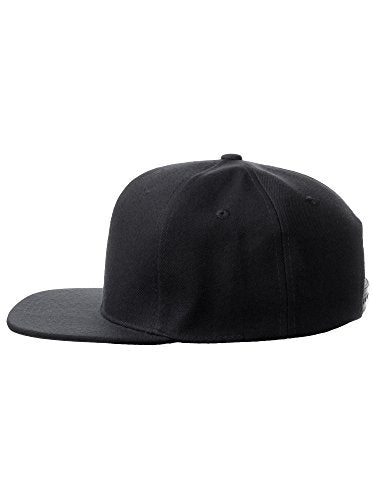 Original Team Coach Snapback Hat Classic Layered Arched Letters Flat Bill Cap - color: Black Hat White Blue Letters