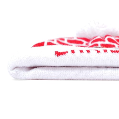 Christmas Hat 2 Pack Light Up Knitted Beanie Hat Xmas Santa Holiday Cap LED Lights - color: Red+red