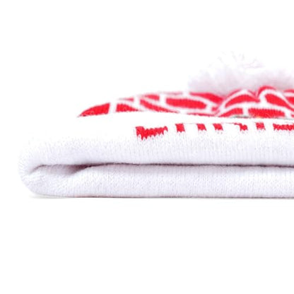 Christmas Hat 2 Pack Light Up Knitted Beanie Hat Xmas Santa Holiday Cap LED Lights - color: Red+red