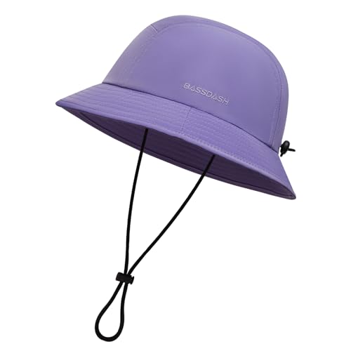 BASSDASH UPF50+ Fishing Bucket Hat for Men Women Lightweight Water Resistant Packable Outdoor Summer Sun Hats FH13 - color: Purple
