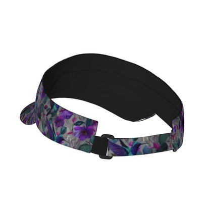 Unisex Adjustable Sports Sun Visor - color: Hummingbirds