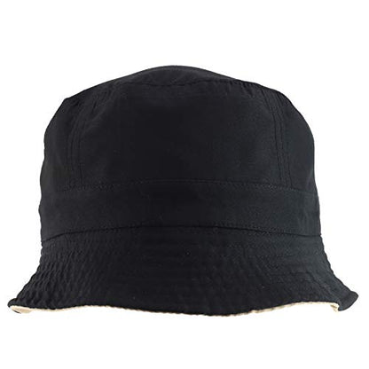Armycrew Big Size Oversized Microfiber Reversible Bucket Hat - color: Black Khaki, size: X-Large-XX-Large