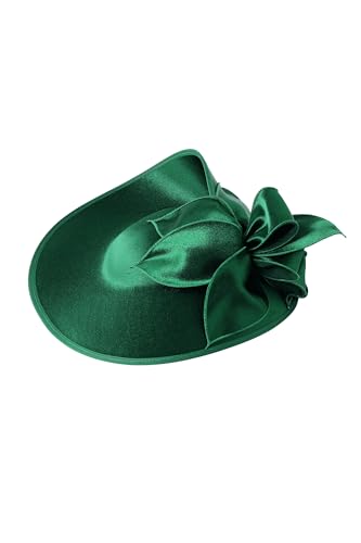 BABEYOND Derby Fascinators Hats for Women Wide Brim Tea Party Flower Hat - color: Dark Green