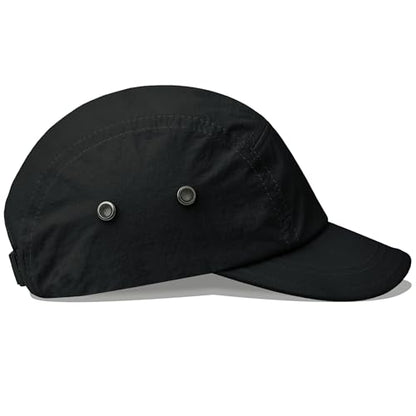 Clakllie Quick Dry Short Brim Cap for Men Lightweight 6 Panel Baseball Cap Golf Dad Hats Women's Running Trucker Hat - color: Bssd2547-black