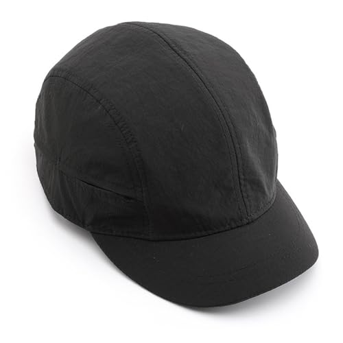 Short Brim Quick-Dry Lightweight Breathable Polyester Baseball Cap Adjustable Drawstring Dad Hat Outdoor Men Women - color: Black