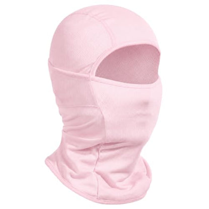Achiou Ski Mask for Men and Women, Lightweight UV Balaclava Face Cover - color: New Pink
