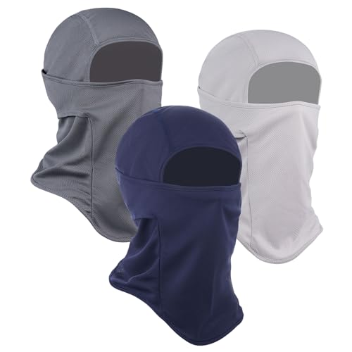 3 Pieces Balaclava Ski Mask -Winter Full Face Mask for Men Women Windproof Weather Outdoors Cover for Men Women Boys Girls - color: Lightgrey*grey*navy