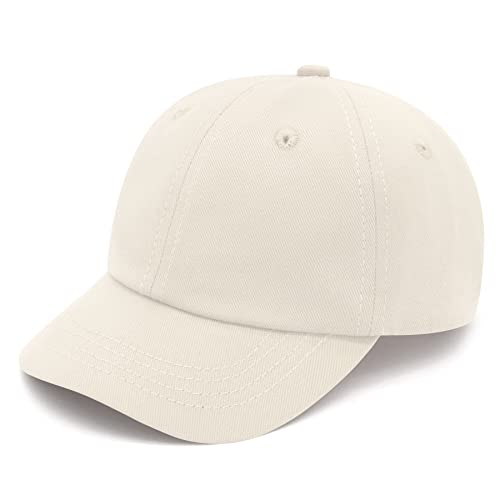 Olreco Toddler Baseball Hat Baby Baseball Cap Baby Ball Cap Infant Hat Toddler Caps Kids Trucker Hats for Boys Girls Cotton - color: Beige, size: 2-6 Years