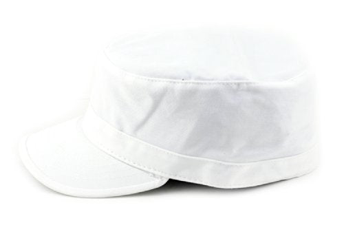 NYFASHION101 Fashionable Solid Color Unisex Fitted Army Military Cadet Cap - color: White, size: Small