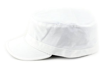 NYFASHION101 Fashionable Solid Color Unisex Fitted Army Military Cadet Cap - color: White, size: Small