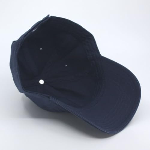 Classic Blank Dad Hat Cotton Adjustable Strap Baseball Cap - color: Navy