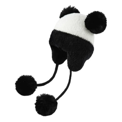 DOCILA Winter Beanie Hat for Women Warm Fleece Lined Pom Knit Earflap Hats Cute Outdoor Snow Ski Skull Cap - color: B-whiteblack