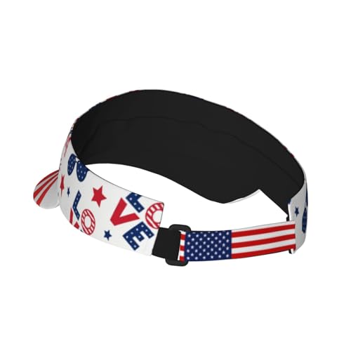Stylish Visor Cap, Adjustable Lightweight Sun Hat for Men Women Teens - Sports, Beach, Golf, Tennis - color: Usa Stars and Stripes Pattern 1
