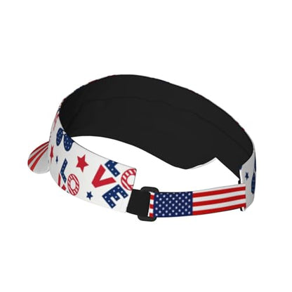 Stylish Visor Cap, Adjustable Lightweight Sun Hat for Men Women Teens - Sports, Beach, Golf, Tennis - color: Usa Stars and Stripes Pattern 1