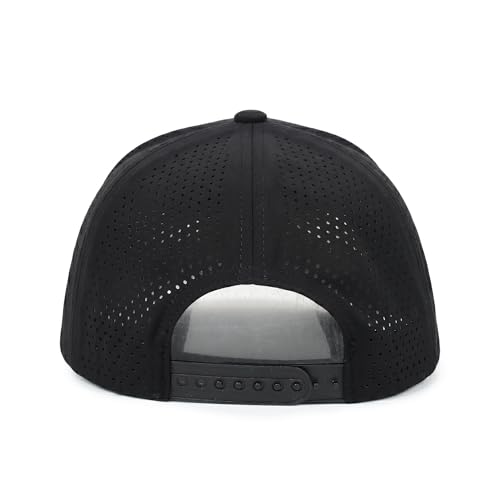 5 Panel Baseball Cap Quick Dry Mesh Snapback Hat for Women Men - color: Black*4