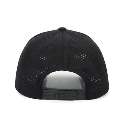 5 Panel Baseball Cap Quick Dry Mesh Snapback Hat for Women Men - color: Black*4